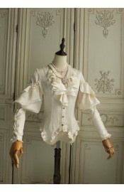 Faeries Daffodil Star Scar V Neck Leg of Mutton Sleeve Blouse(Reservation/5 Colours/Full Payment Without Shipping)